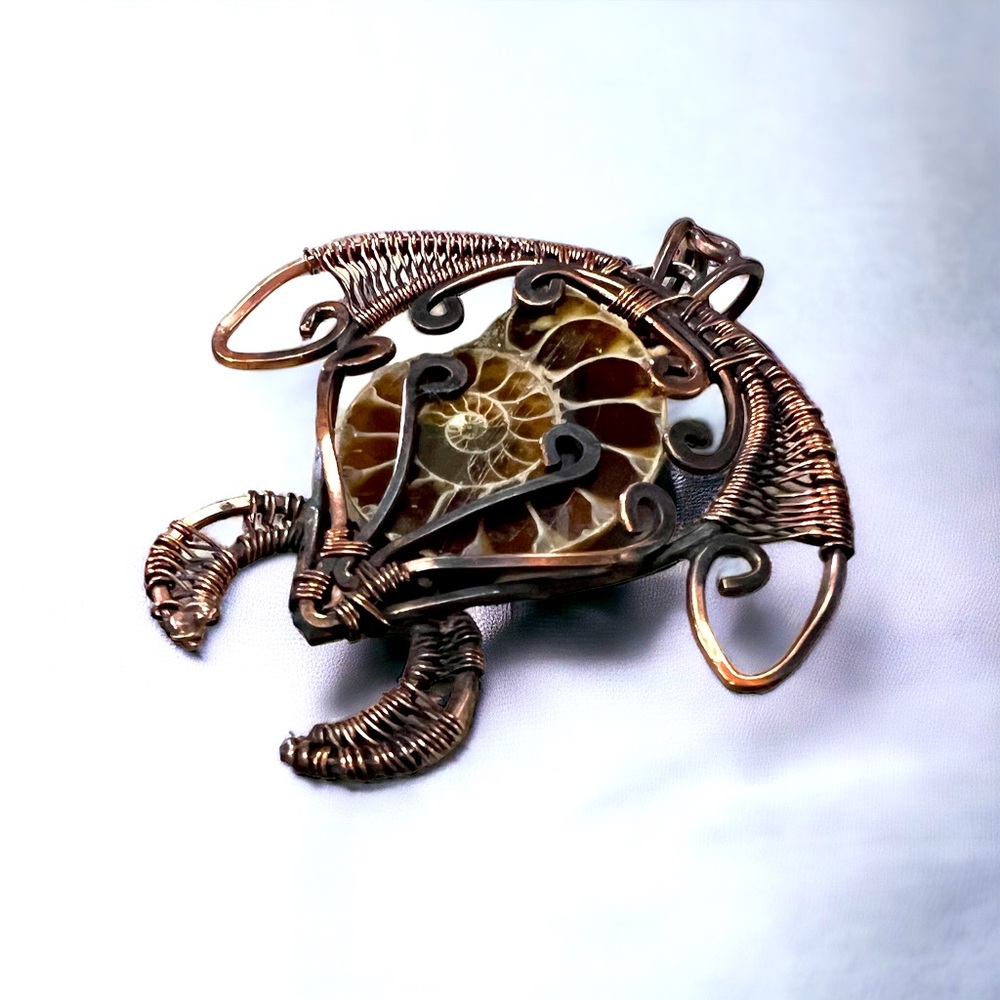 AMMONITE WIRE WRAPPED PENDANT